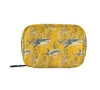 Sweet Shark Yellow Medical Bag Organizer with Removable Compartments, Portable Weekly Pill Organizer for Wallet