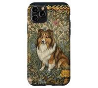Sweet Shetland Sheepdog Vintage William Morris Floral Case for iPhone 11 Pro
