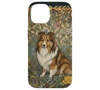 Sweet Shetland Sheepdog Vintage William Morris Floral Case for iPhone 14