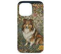 Sweet Shetland Sheepdog Vintage William Morris Floral Case for iPhone 14 Pro Max