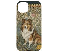 Sweet Shetland Sheepdog Vintage William Morris Floral Case for iPhone 15 Plus