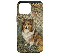 Sweet Shetland Sheepdog Vintage William Morris Floral Case for iPhone 16 Pro Max