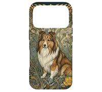 Sweet Shetland Sheepdog Vintage William Morris Floral Case for iPhone 17 Pro