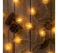 SWEET SHINE Pinecone String Lights with Battery Powered, 17.5 Feet 35 Count Pine Cones 8 Modes Battery Operated Decorative Fairy Light (Pinecone)