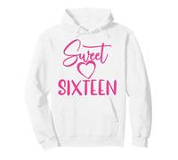 Sweet Sixteen For Girls, Pink 16 Years Old, 16th Birthday Pullover Hoodie