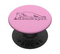 Sweet Sleepy Pittie and Kitty, Pitbull and Cat, Pitbulls PopSockets Adhesive PopGrip