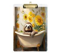 Sweet Sloth Retro Bathtub cop clipboard Standard Hole for Nurses Home Contractor Size 9 x 12
