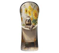 Sweet Sloth Retro Bathtub Golf Head Cover Set Waterproof Headcovers with Interchangeable No. Tags for Driver, Woods and Hybrid