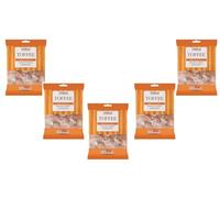 Sweet & Smooth Toffee, Traditional Sweet Shop Recipe, 175g, Pack of 5, Clear window packaging allows you to see the individually wrapped toffees inside each orange-striped bag
