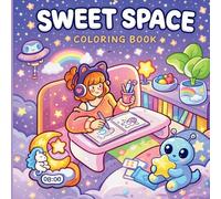 Sweet Space: Cute Coloring Book for Adults and Teens - 44 Unique Dreamy Illustrations - Kawaii Galaxy Rooms, Cozy Alien Friends, Magical Stars & Pastel Fantasy Scenes