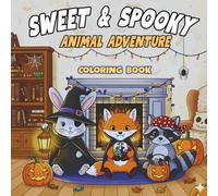 SWEET & SPOOKY ANIMAL ADVENTURE: A Halloween Coloring Book for Adults and Teens Featuring Cute Animal Friends, Playful Spooky Scenes and Relaxing Stress Relief Pages