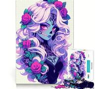 Sweet Spooky Girl Jigsaw Puzzles for Teenagers 1000 Brain Workout Toy Simple Fun Image Assembly Cherished Gift (38x52cm)