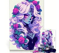 Sweet Spooky Girl Jigsaw Puzzles for Teenagers 1000 Brain Workout Toy Simple Fun Image Assembly Cherished Gift (38x52cm)