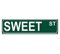 Sweet St Slim Tin Sign Street Funny Metal Sign Wall Decor for Bedroom Farm Home Bar Garage Man Cave Wall Art Gift 4" by 16"