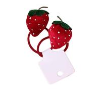 Sweet strawberry plush tie elastic hair band is suitable for school or casual gatherings add charm to your hairstyle