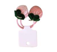 Sweet strawberry plush tie elastic hair band is suitable for school or casual gatherings add charm to your hairstyle