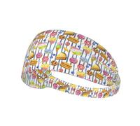 Sweet Striped Doughnuts Sugar Blueberry Cake Elastic Exercise Headband Non Slip Workout Headbands Sports Hair Band