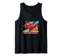 Sweet Strong and Going Places Motivational Heart Arrow Tank Top