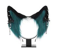 Sweet Students Woman Cat Ears Headbands with Bowknot Earring Decor Photography Hairband Ethnic Cartoon Hair Hoop