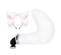Sweet Students Woman Ear Hairband With Tail Set Taking Photo Headbands Multi-color Cartoon Carnivals Hair Hoop Plush Headbands For Woman For Washing Face Plush Spa Professional Headband With