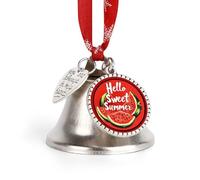 Sweet Summer Decorative Christmas Bell Vintage Silver Xmas Tree Pendant Metal Hanging Ornaments for Party Wedding