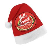 Sweet Summer Pattern Christmas Hat Adult Santa Hats Unisex Party Headwear Festive Holiday Supplies