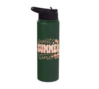 Sweet Summer Time Vacation Vibes Holiday Beach Lover Stainless Steel Insulated Water Bottle