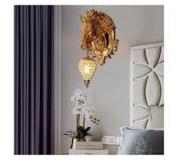 Sweet taize Contemporary Resin Horse Wall Lamp LED Creative Luxury Gold Sconce Light for Decor Home Living Room,Simple