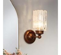 Sweet taize Rustic Wall Sconces Industrial Vintage Nordic Glass Black Crystal Wall Light Oil Rubbed Bronze Mid Century Wall Mounted Lamp for Bedroom Living Room Hallway Farmhouse Bathroom Dini