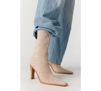 Sweet Talker Snip Toe Boots Shoe by Jeffrey Campbell at Free People in Ice Suede Silver, Size: US 7.5 - female