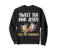 Sweet Tea And Jesus Get Me Through Lover Southern Sweatshirt