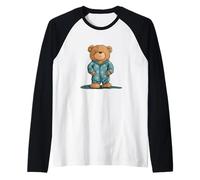 Sweet Teddy Bear in Pajama Costume Charm for Man and Woman Raglan Baseball Tee