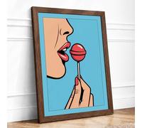 Sweet Temptation Modern Framed Wall Art Print A1 (84.1×59.4cm) Walnut, Wall Decor for Living Room, Bedroom, Office & Home, Ready to Hang, Art Gift