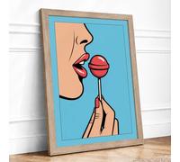 Sweet Temptation Modern Framed Wall Art Print A2 (59.4×42cm) Oak, Wall Decor for Living Room, Bedroom, Office & Home, Ready to Hang, Art Gift