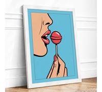 Sweet Temptation Modern Framed Wall Art Print A4 (29.7×21cm) White, Wall Decor for Living Room, Bedroom, Office & Home, Ready to Hang, Art Gift