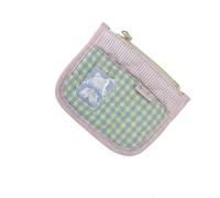 Sweet Themed Zippers Around Wallet Compact Size Coin Purse Card Holder for Essential Travel Friendly Girls Gift Cloth Compact Badge Holder
