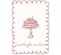 Sweet Thoughts, Warm Hearts - Red Line Cake Notebook | B5 Lined Journal for Daily Writing, Notes & Gifts