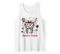 Sweet Tooth Leopard Print Design Dental Assistant Tank Top