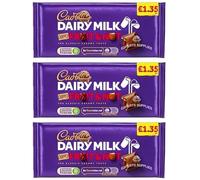 Sweet Treat - Dairy Milk Fruit and Nut Chocolate Bar PMP 95g (3 x 95g) Milk chocolate with dried grapes and chopped almonds | Delightful Treats | Gift for All Occasions By Experts Supplies Ltd