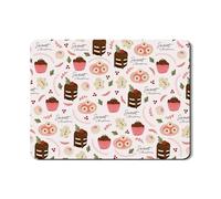 Sweet Treats Dish Drying Mats For Kitchen Counter, Cute Dessert Pattern Absorbent Rubber Mat, Christmas PU Leather Drying Pad For Coffee Bar 18x24 Inch