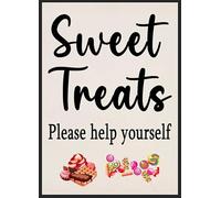 Sweet Treats Table Candy Cart Metal Sign Wedding Birthday Party Christening Party (Aluminium A5 (200x150mm) Approx)