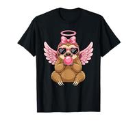 Sweet Valentine's Day Sloth Angel with Pink Wings T-Shirt