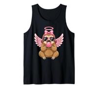 Sweet Valentine's Day Sloth Angel with Pink Wings Tank Top
