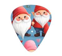 Sweet Valentine'S Gnomes 12 Pack Guitar Picks With 3 Thicknesses And Storage Box, Abs Plectrums For Electric Bass Guitar Players