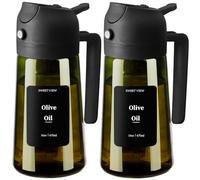 SWEET VIEW 2PCS Olive Oil Dispenser and Sprayer 16oz/470ml