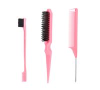 SWEET VIEW 3 Pcs Slick Back Hair Brush Set with Edge Brush, Bristle Brush, Rat T
