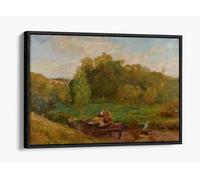 Sweet Water Meadows Of The West, 1893 By John William North Canvas Floater Frame Print Picture Art - Black Frame 24 inch wide x 16 inch high