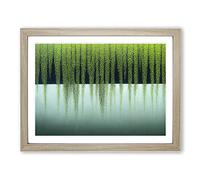 Sweet Weeping Willow Tree H1022 Framed Print for Living Room Bedroom Home Office Décor, Wall Art Picture Ready to Hang, Oak A2 Frame (64 x 46 cm)