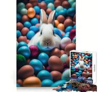 Sweet White Easter Bunny Jigsaw Puzzle for Adults 1000 Pieces Think Smart Toy Home Enjoy Accurate Cut Wall Art Decor (50x75cm)