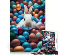 Sweet White Easter Bunny Jigsaw Puzzles for Adults1000 Pieces Think Smart Toy Family Bond Accurate Cut Seasonal Gift (38x26cm)